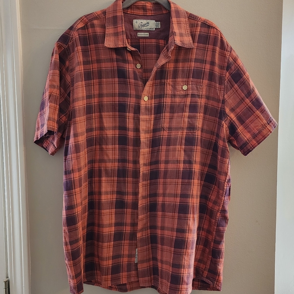 Grayers Orange Casual Button Down Shirt